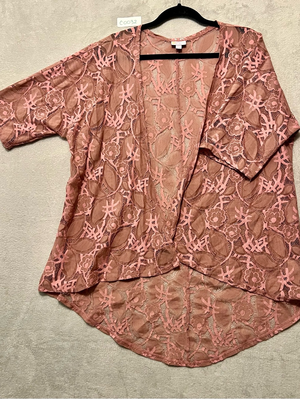 LuLaRoe Lace Overlay Tunic in Mauve Pink